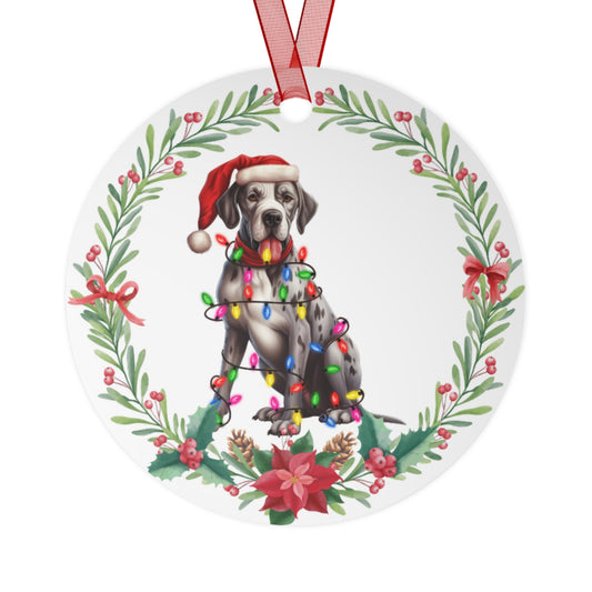 Great Dane Dog in Lights Ornament
