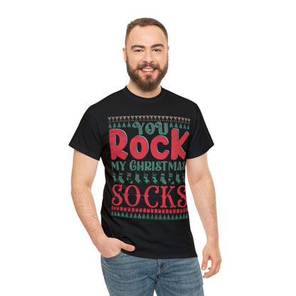 You Rock My Christmas Socks Christmas Ugly Sweater Short Sleeve Tee