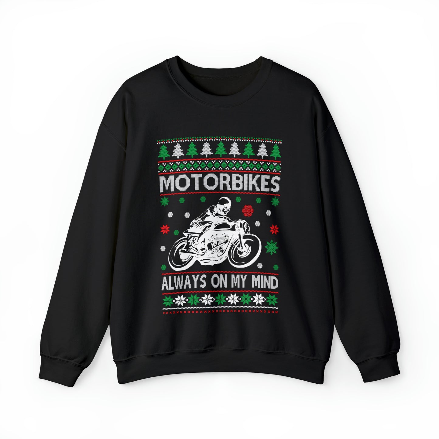 Motorbikes Always on My Mind Christmas Ugly Sweater Sweatshirt