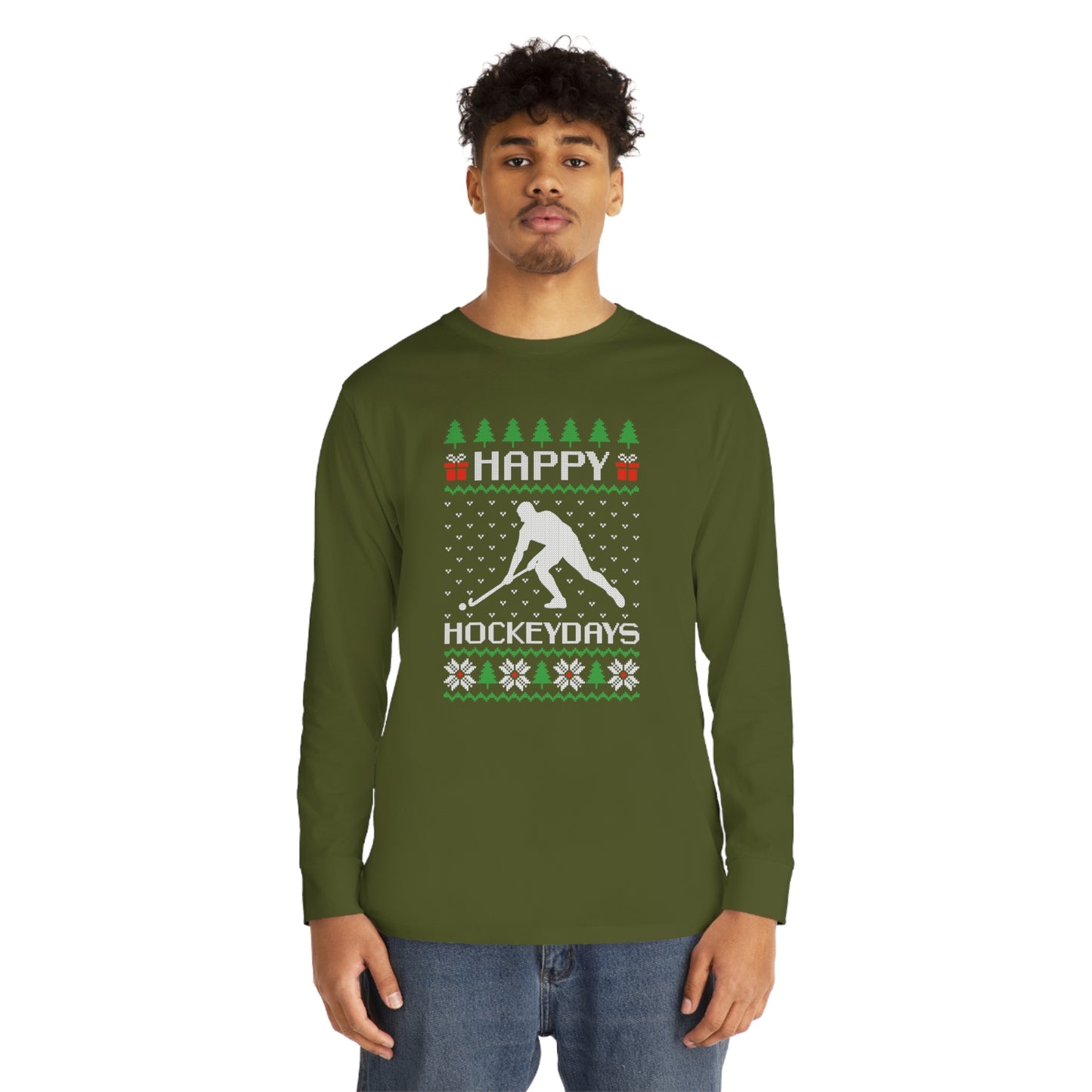 Happy Hockeydays Christmas Ugly Sweater Long Sleeve T-shirt