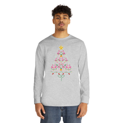 Flamingo Christmas Tree Christmas Long Sleeve T-Shirt