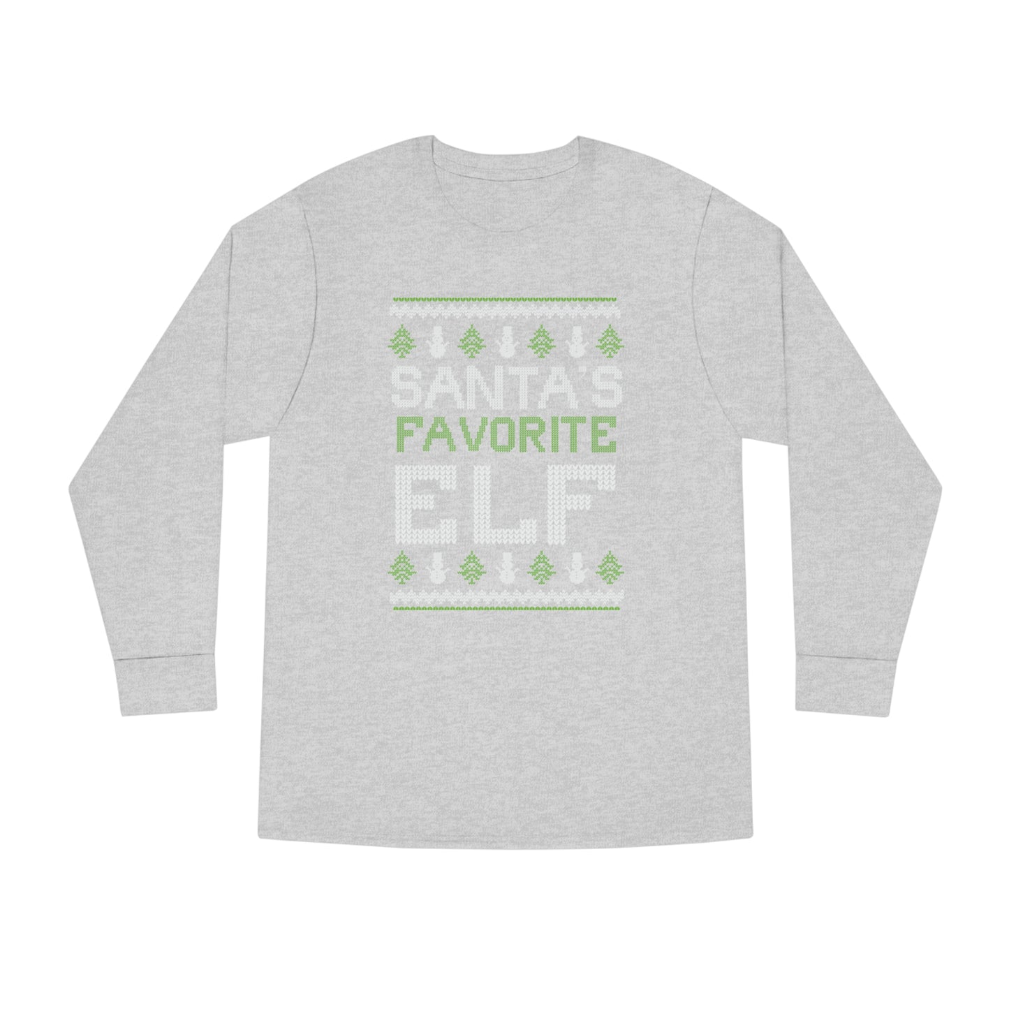 Santa's Favorite Elf Ugly Christmas Sweater Long Sleeve T-shirt