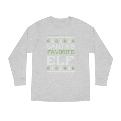 Santa's Favorite Elf Ugly Christmas Sweater Long Sleeve T-shirt