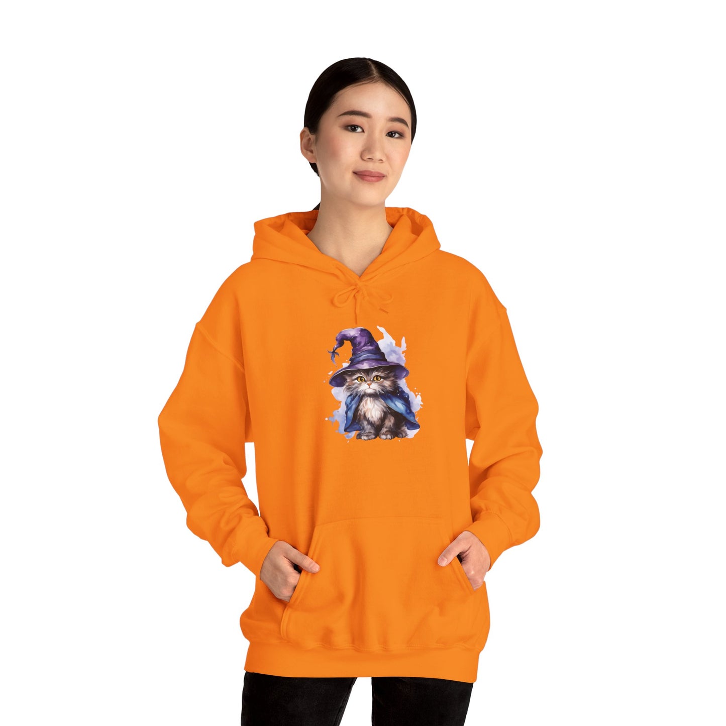 Witch Wizard Cat Halloween Pullover Hoodie