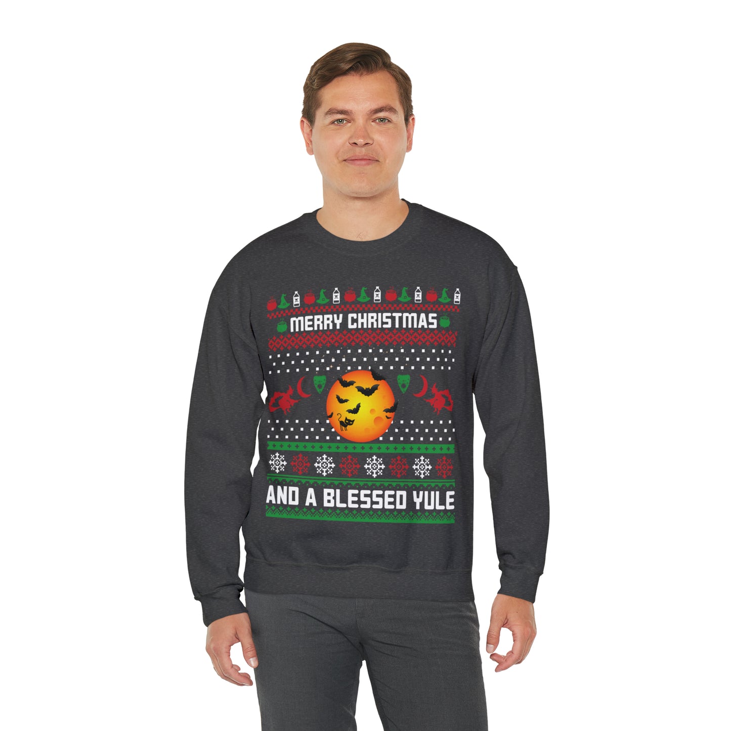 Merry Christmas and a Blessed Yule Christmas Ugly Sweater Sweatshirt