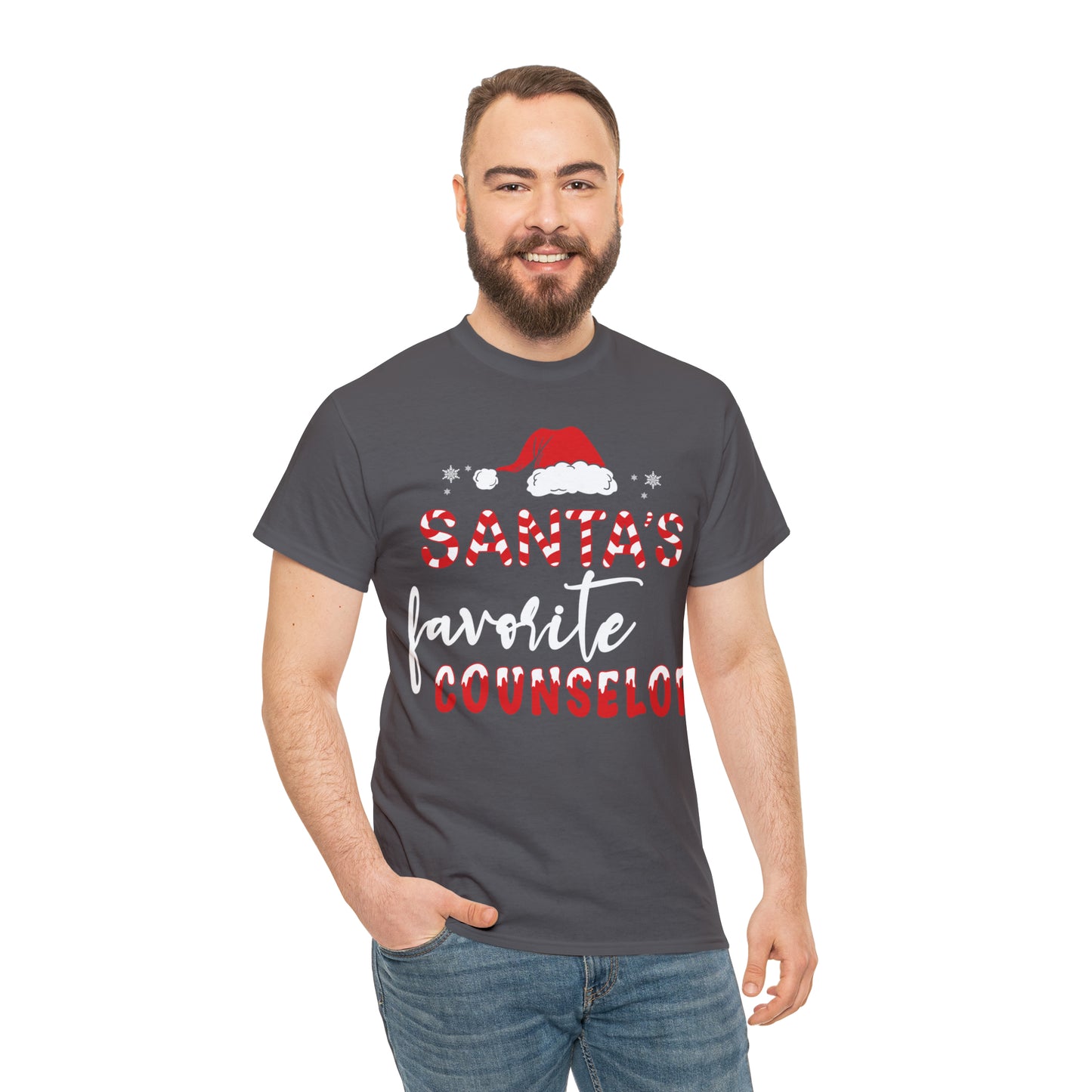 Santa's Favorite Counselor Christmas Short Sleeve Tee