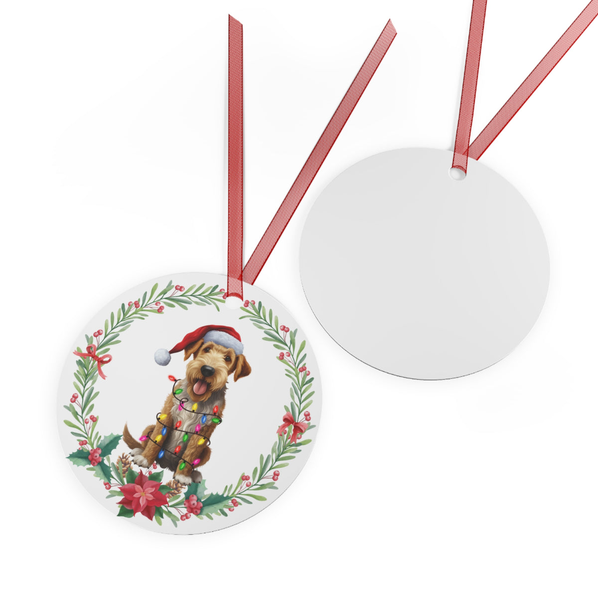 Airedale Terrier Dog in Lights Ornament