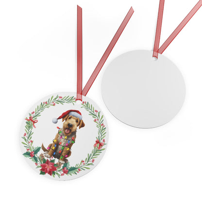 Airedale Terrier Dog in Lights Ornament