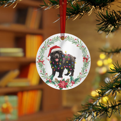 Newfoundland Dog in Lights Ornament