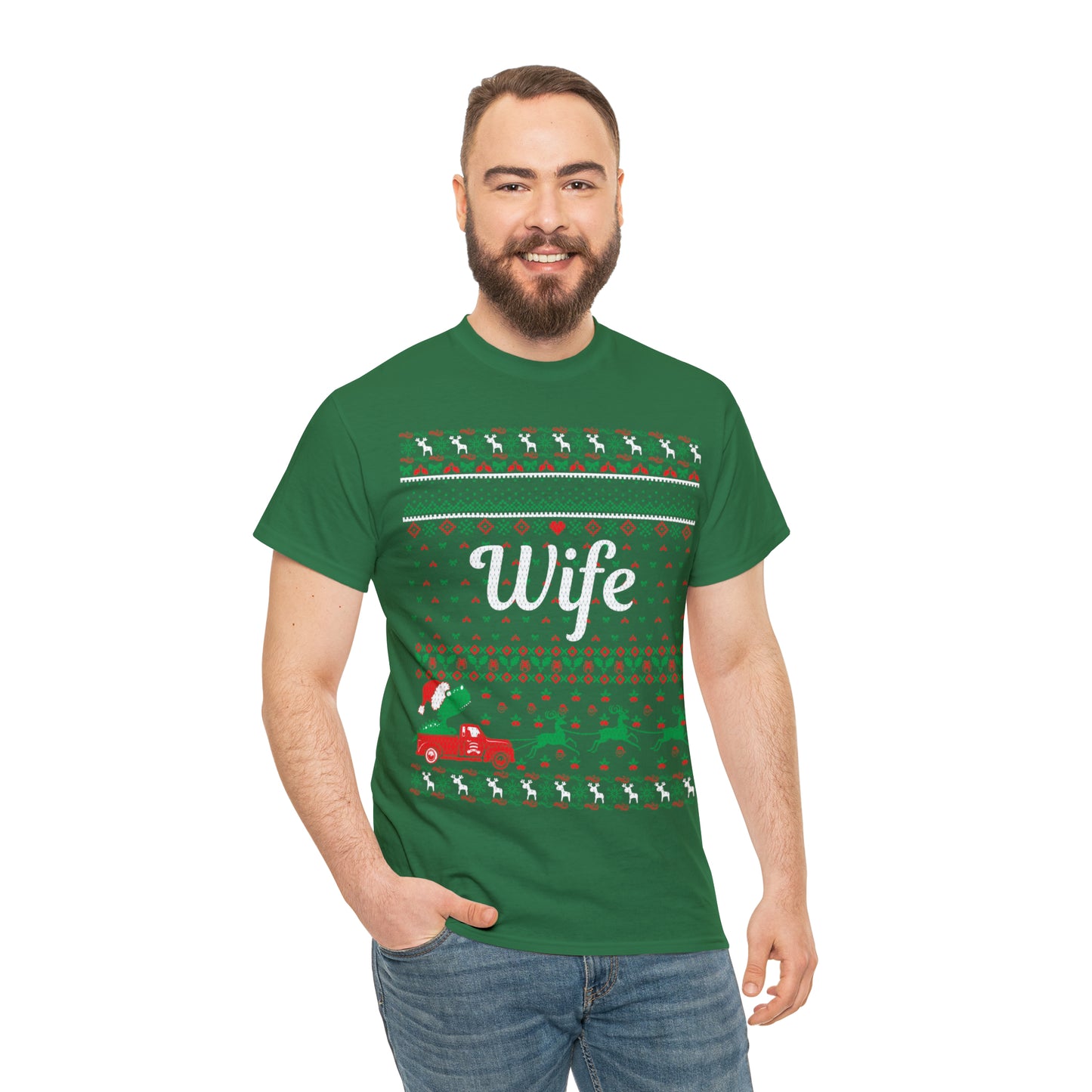 Wife Christmas Ugly Sweater Short Sleeve Tee