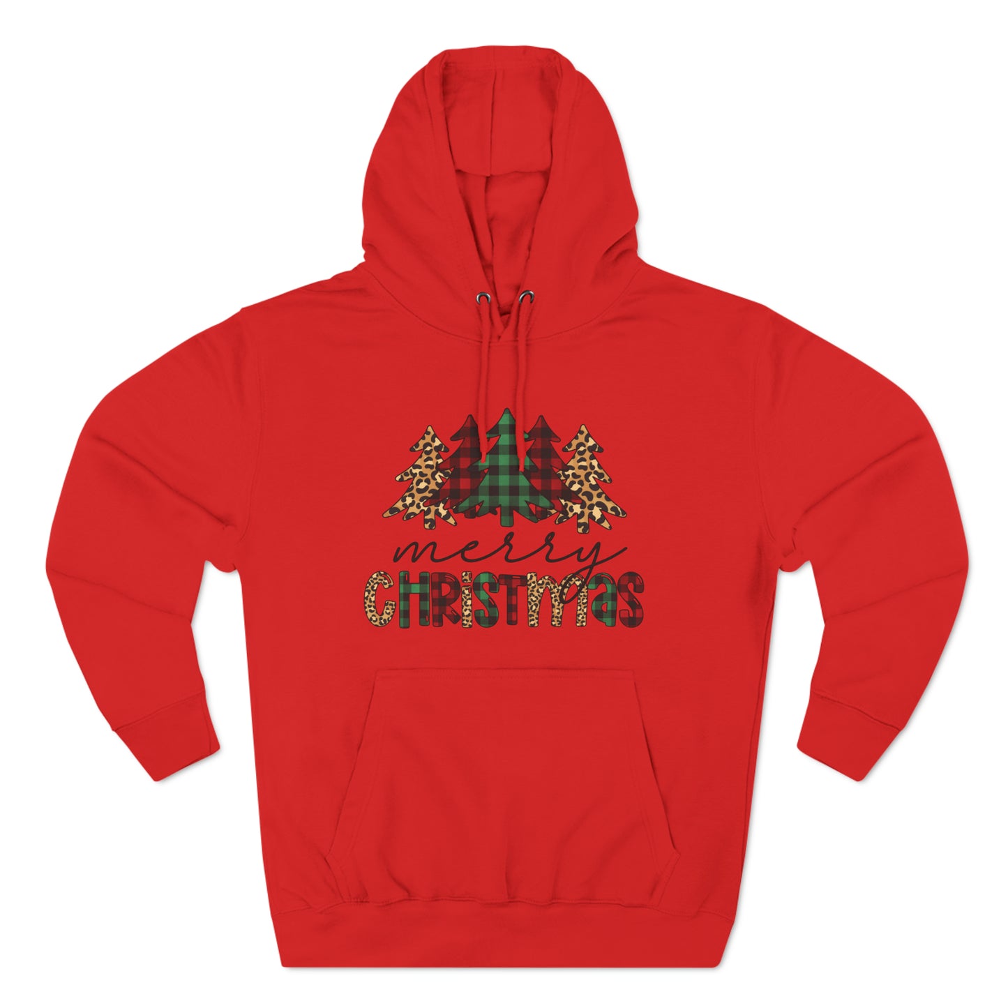 Merry Christmas Plaid Trees Pullover Hoodie