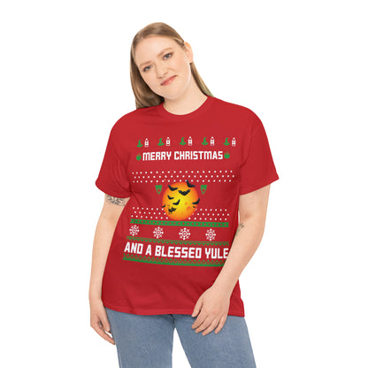 Merry Christmas and a Blessed Yule Christmas Ugly Sweater Short Sleeve Tee