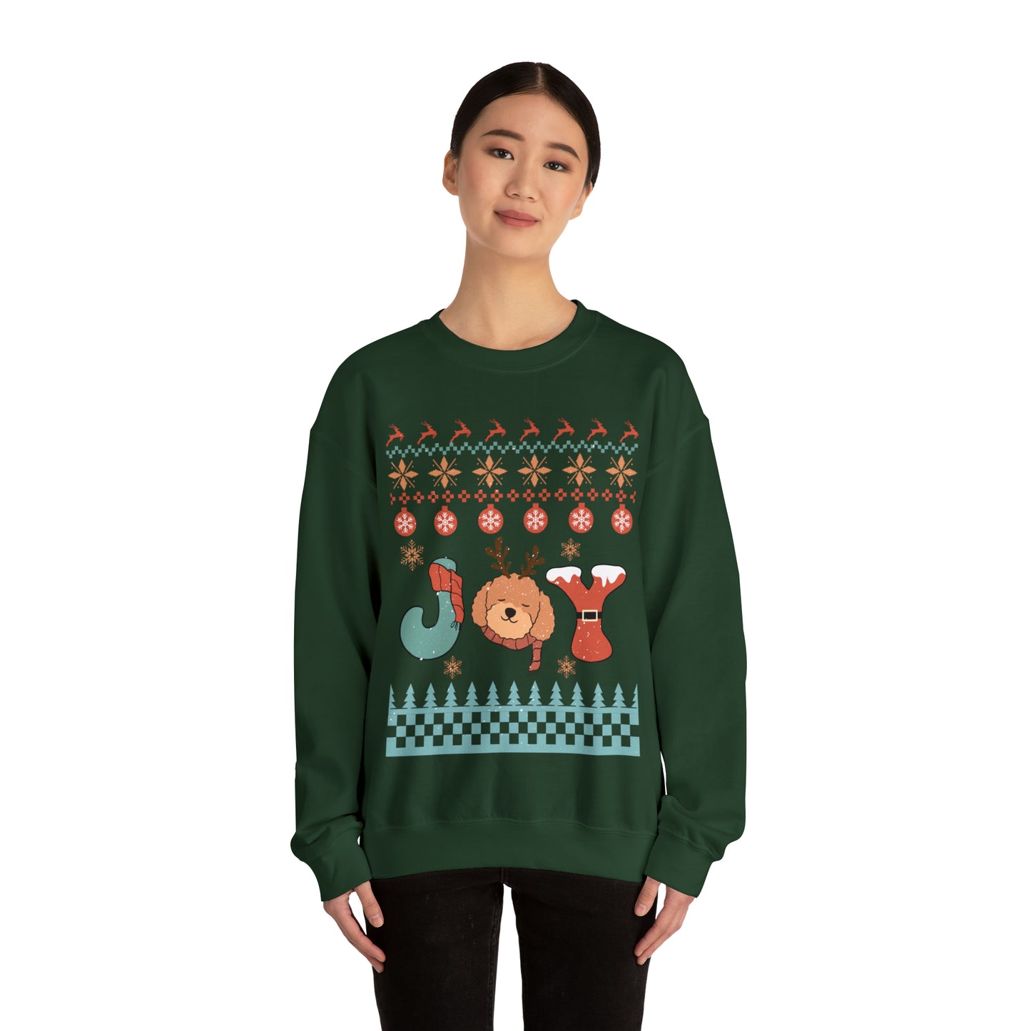 Joy Poodle Doodle Dog Christmas Ugly Sweater Sweatshirt