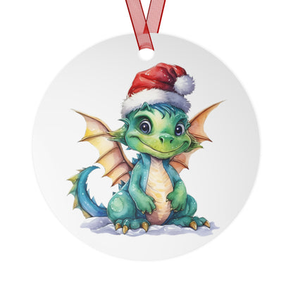 Dragon with Santa Hat Ornament