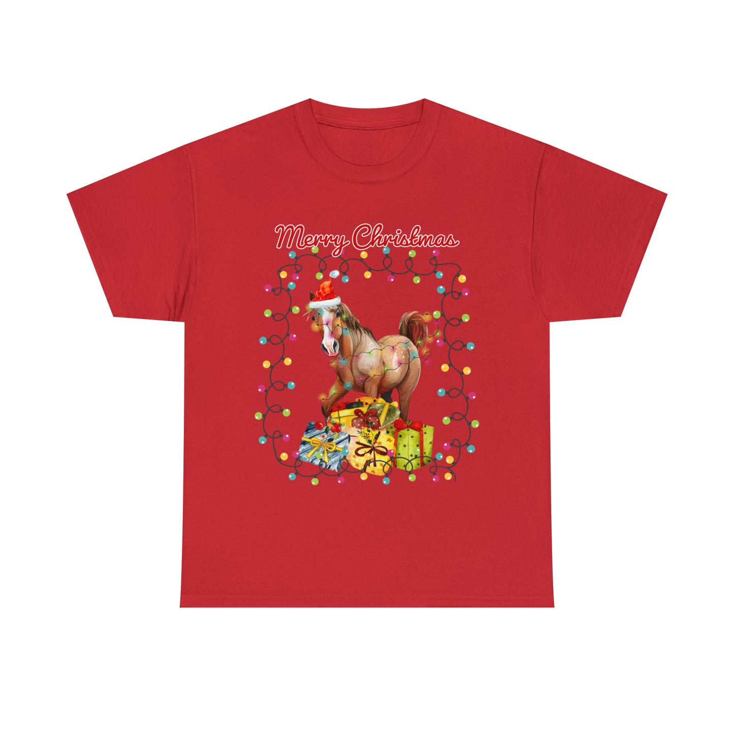 Merry Christmas Horse Christmas Short Sleeve Tee