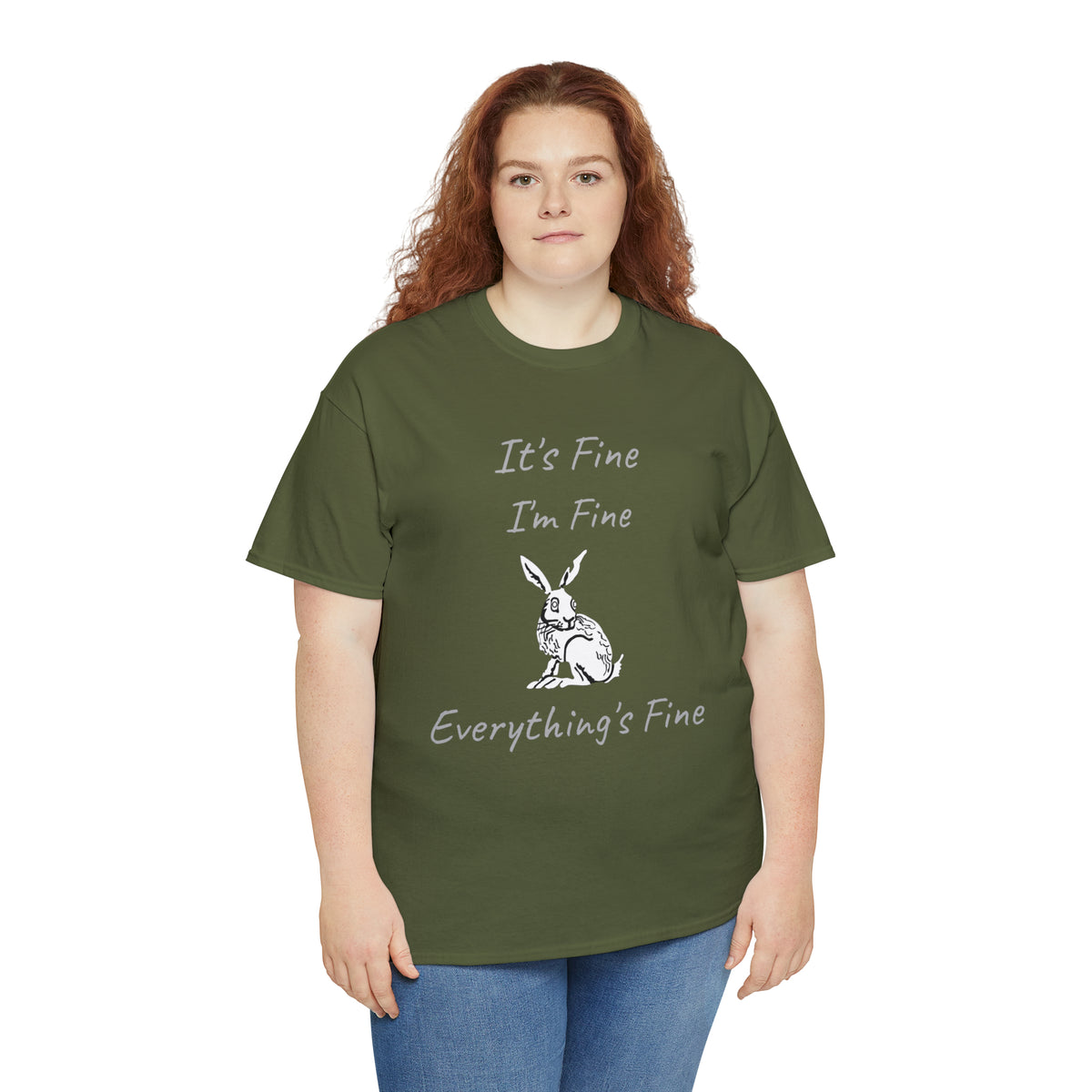 Its Fine Everythings Fine Rabbit Shirt Unisex Heavy Cotton Tee