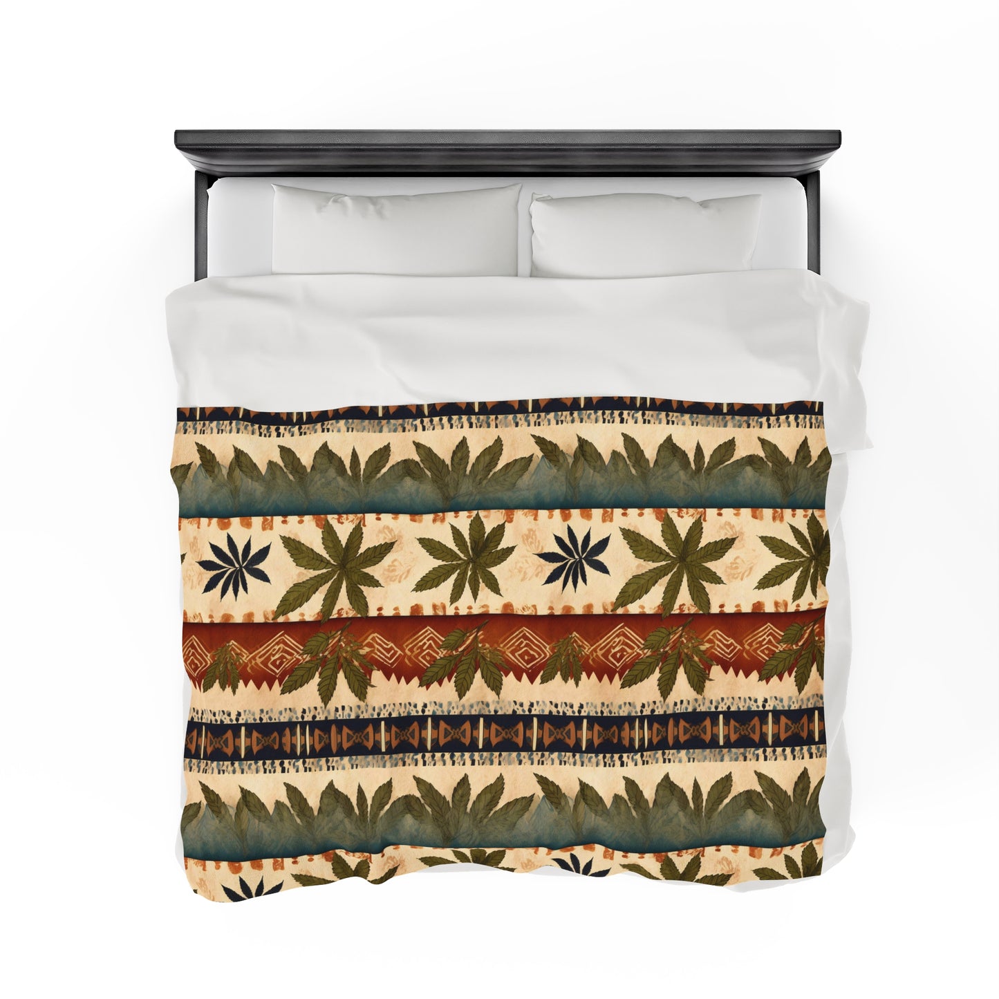 Marijuana Leaf with Stripes Blanket