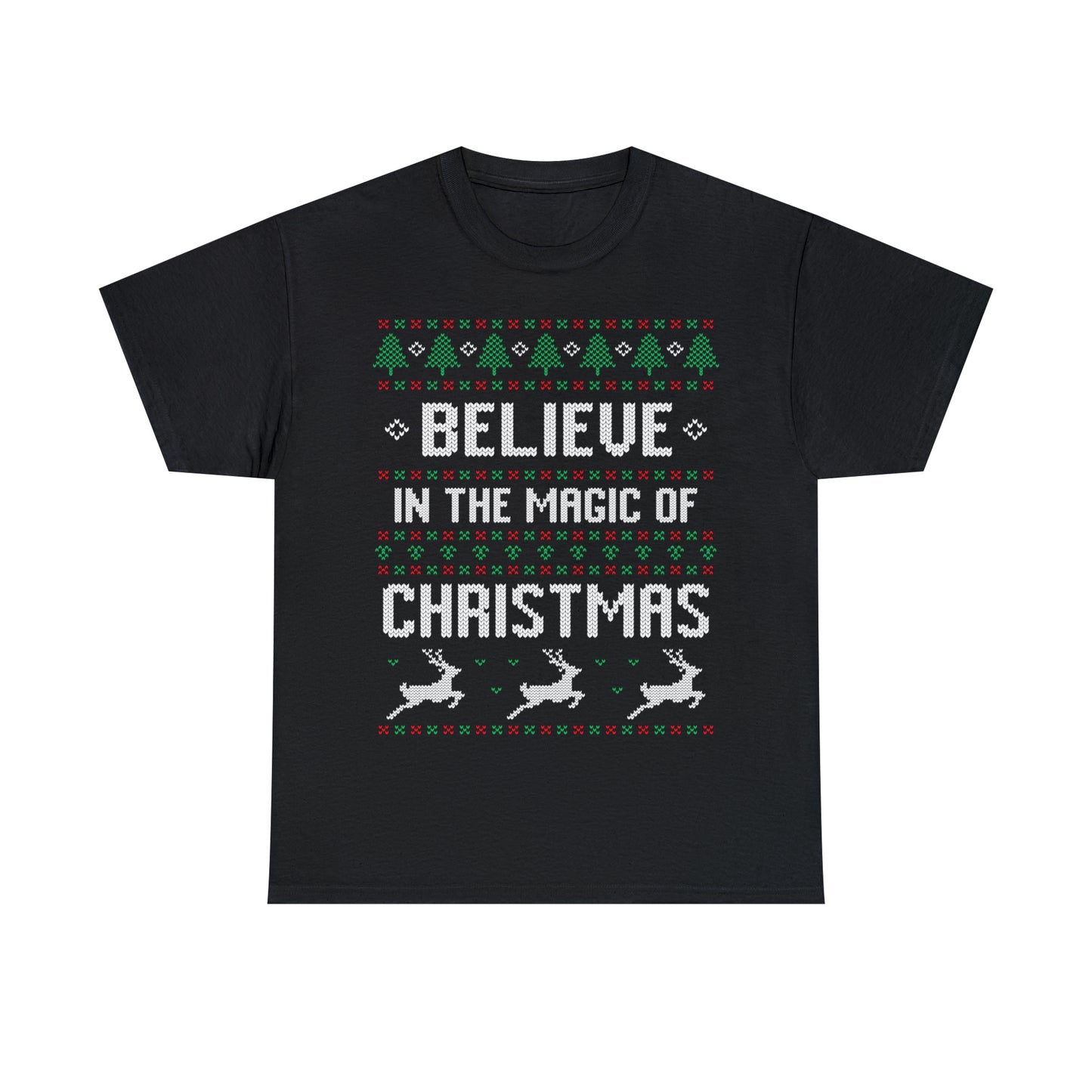 Believe in the Magic of Christmas Ugly Sweater Short Sleeve Tee