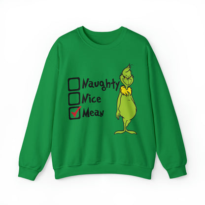 Naughty Nice Mean Grinch Christmas Sweatshirt