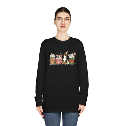 Australian Shepherd Dog Latte Christmas Long Sleeve Tee