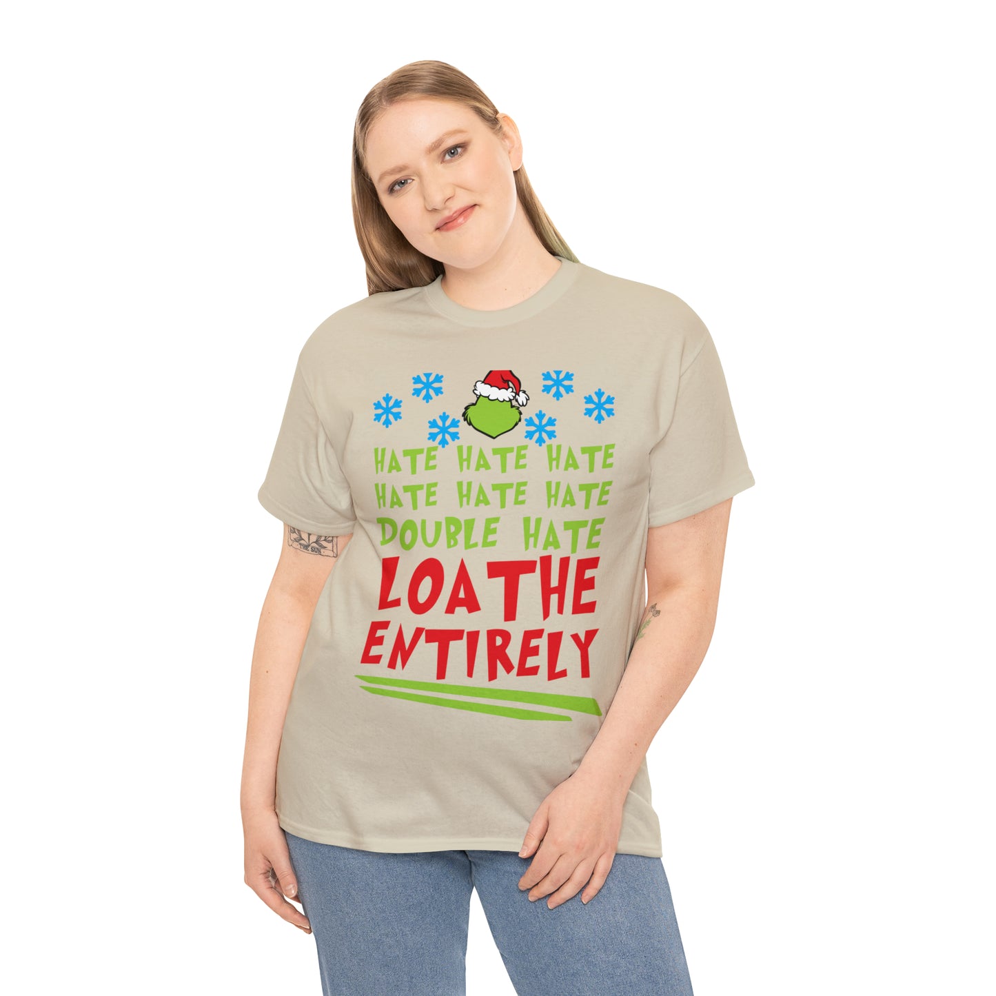 Grinch Hate Hate Hate Loathe Entirely Christmas Short Sleeve Tee