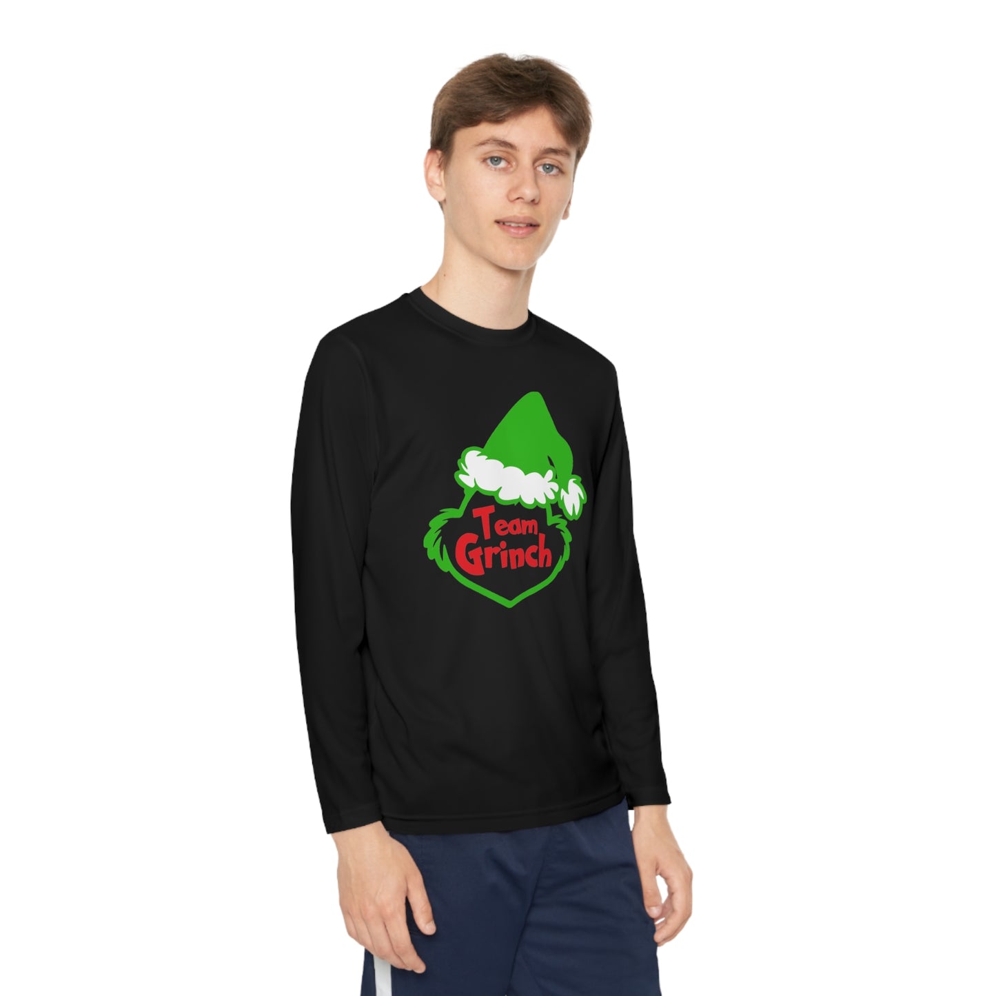 Team Grinch Christmas Youth Long Sleeve Tee