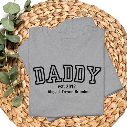 Personalized Dad/Mom Established Heavy Cotton T-Shirt