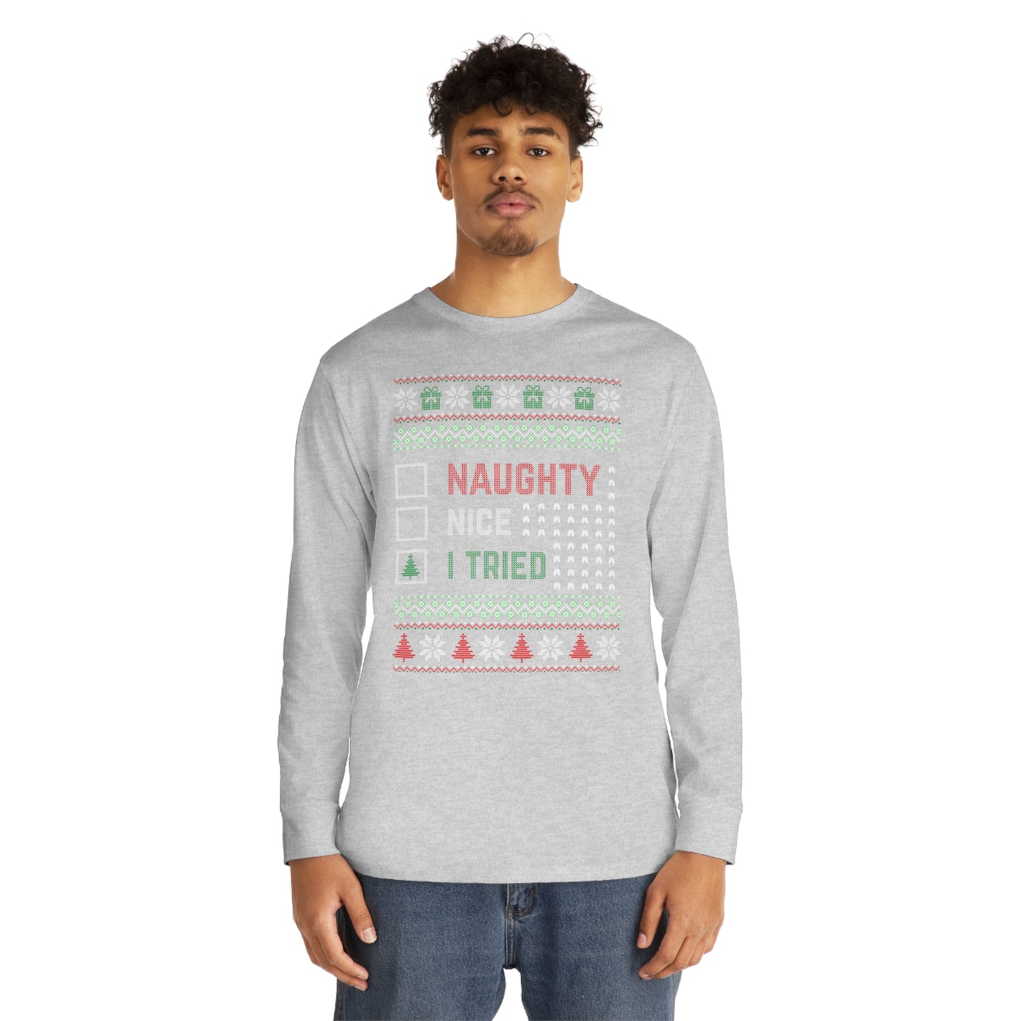 I Tried Christmas Ugly Sweater Long Sleeve T-shirt