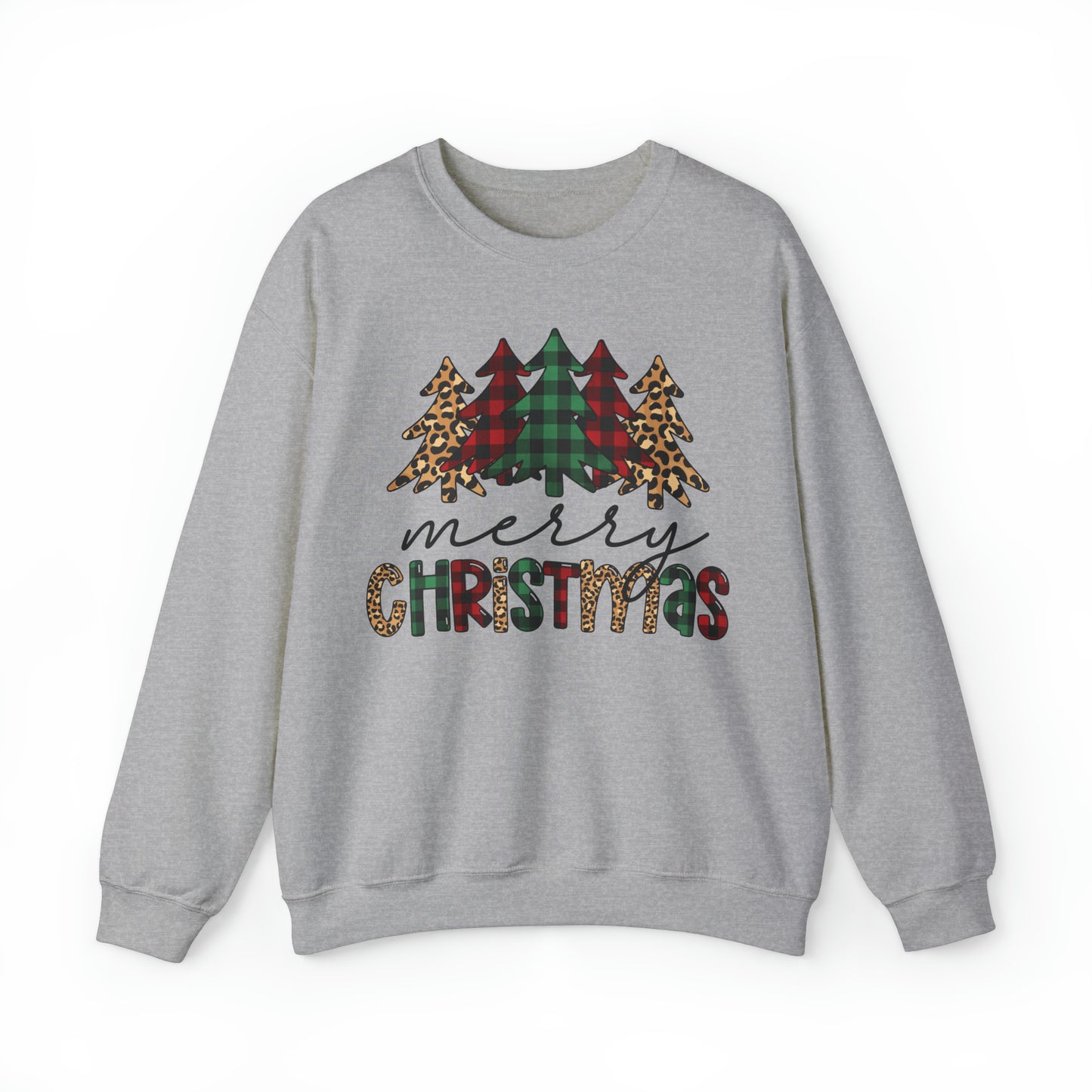 Merry Christmas Plaid Trees Sweatshirt