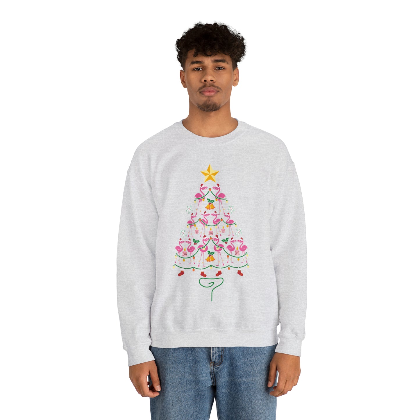 Flamingo Christmas Tree Christmas Sweatshirt