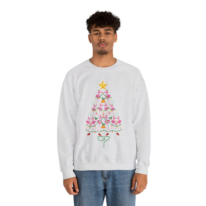 Flamingo Christmas Tree Christmas Sweatshirt