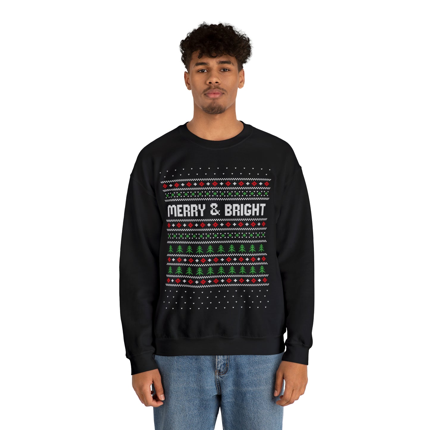 Merry and Bright Christmas Ugly Sweater Sweatshirt