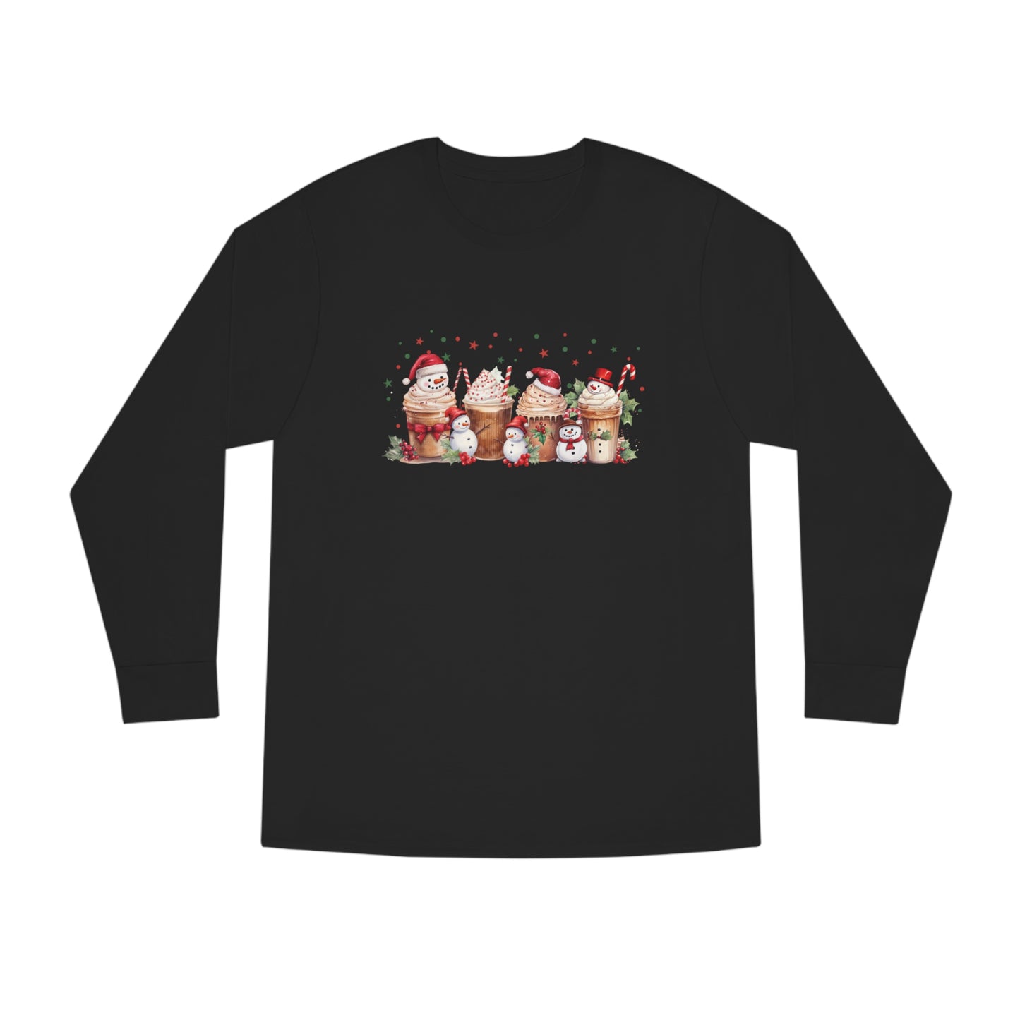 Snowmen Coffee Latte Christmas Long Sleeve T-shirt