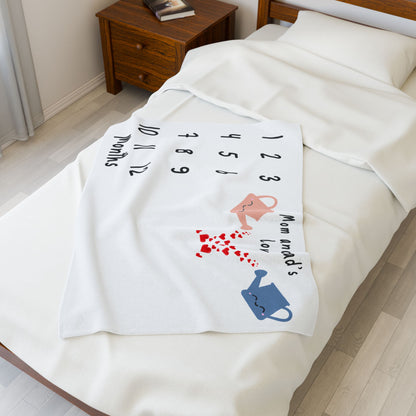 Mom and Dad's Love Milestone Velveteen Plush Blanket
