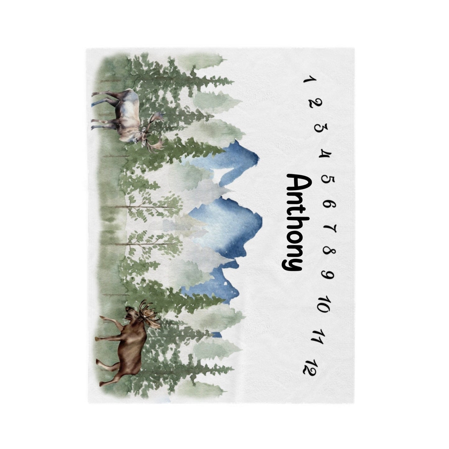 Wilderness Milestone Velveteen Plush Blanket