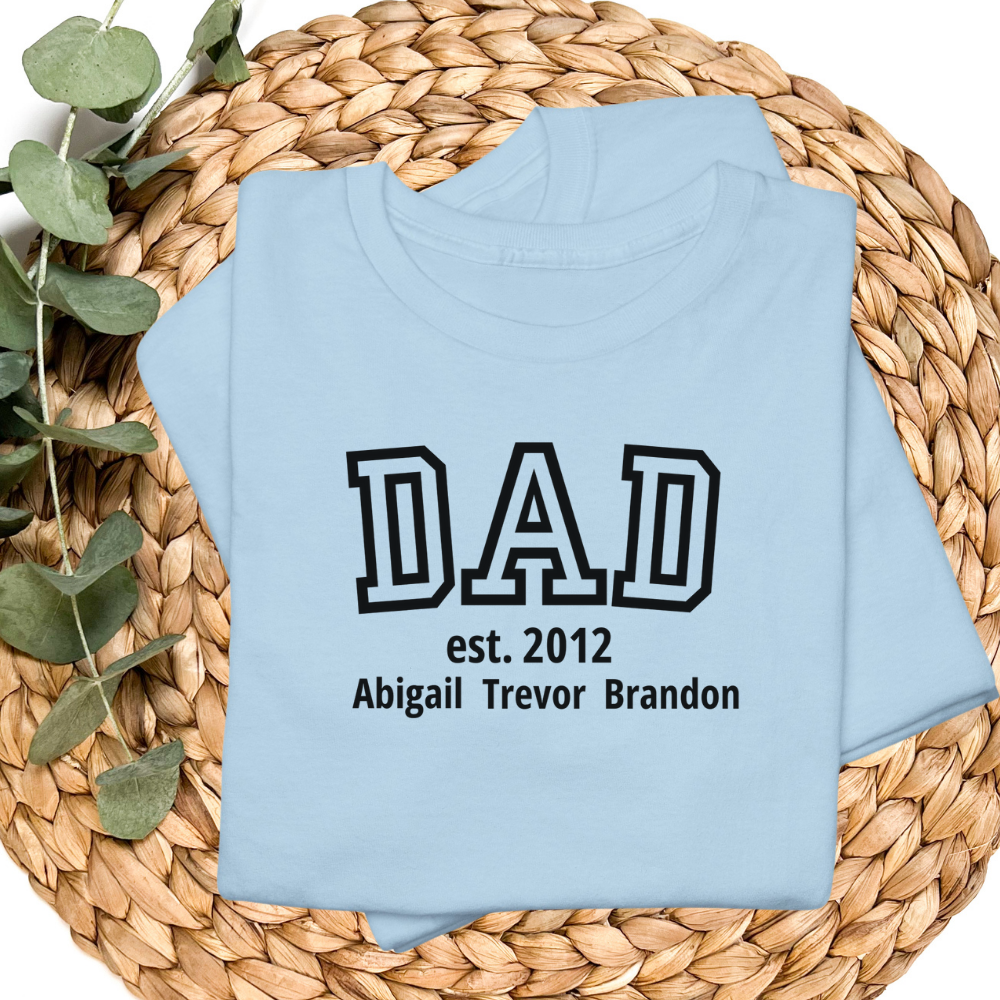 Personalized Dad/Mom Established Heavy Cotton T-Shirt