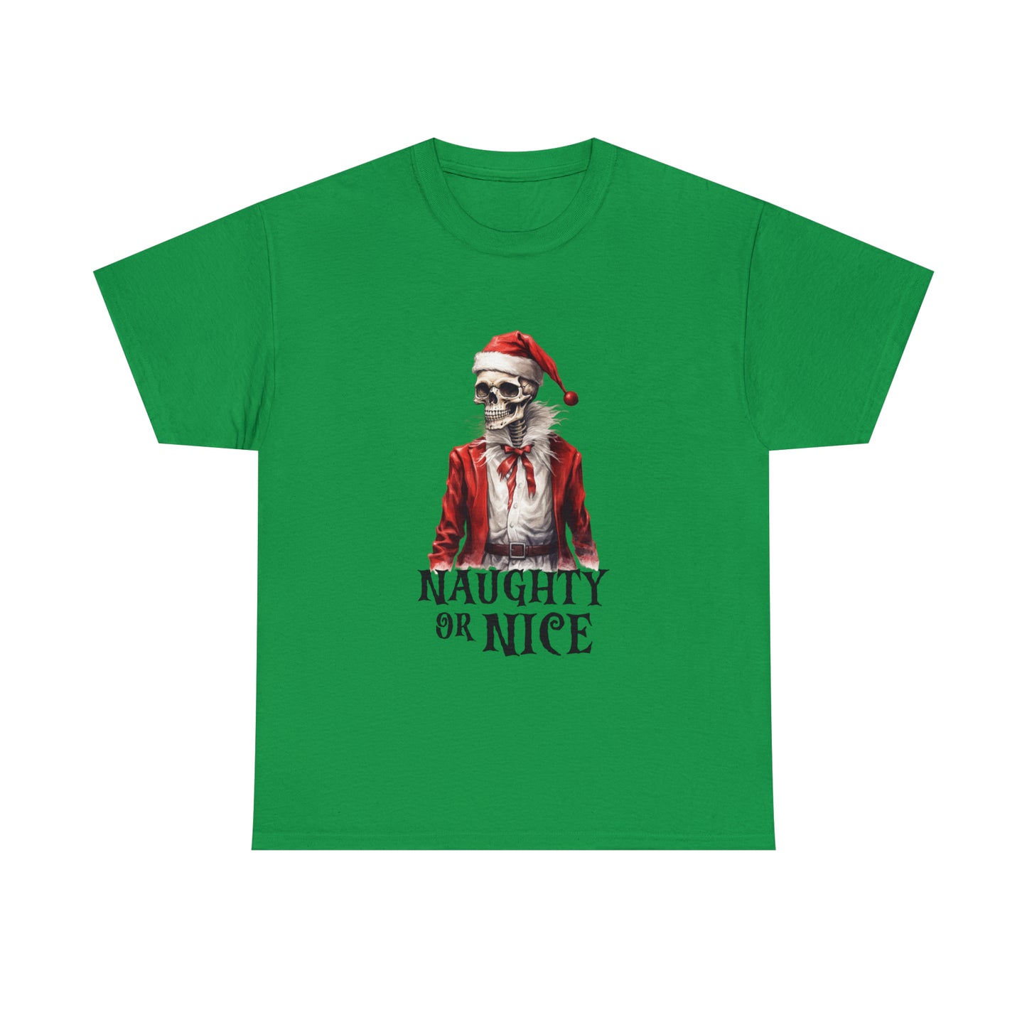 Naughty or Nice Skeleton Christmas Short Sleeve Tee