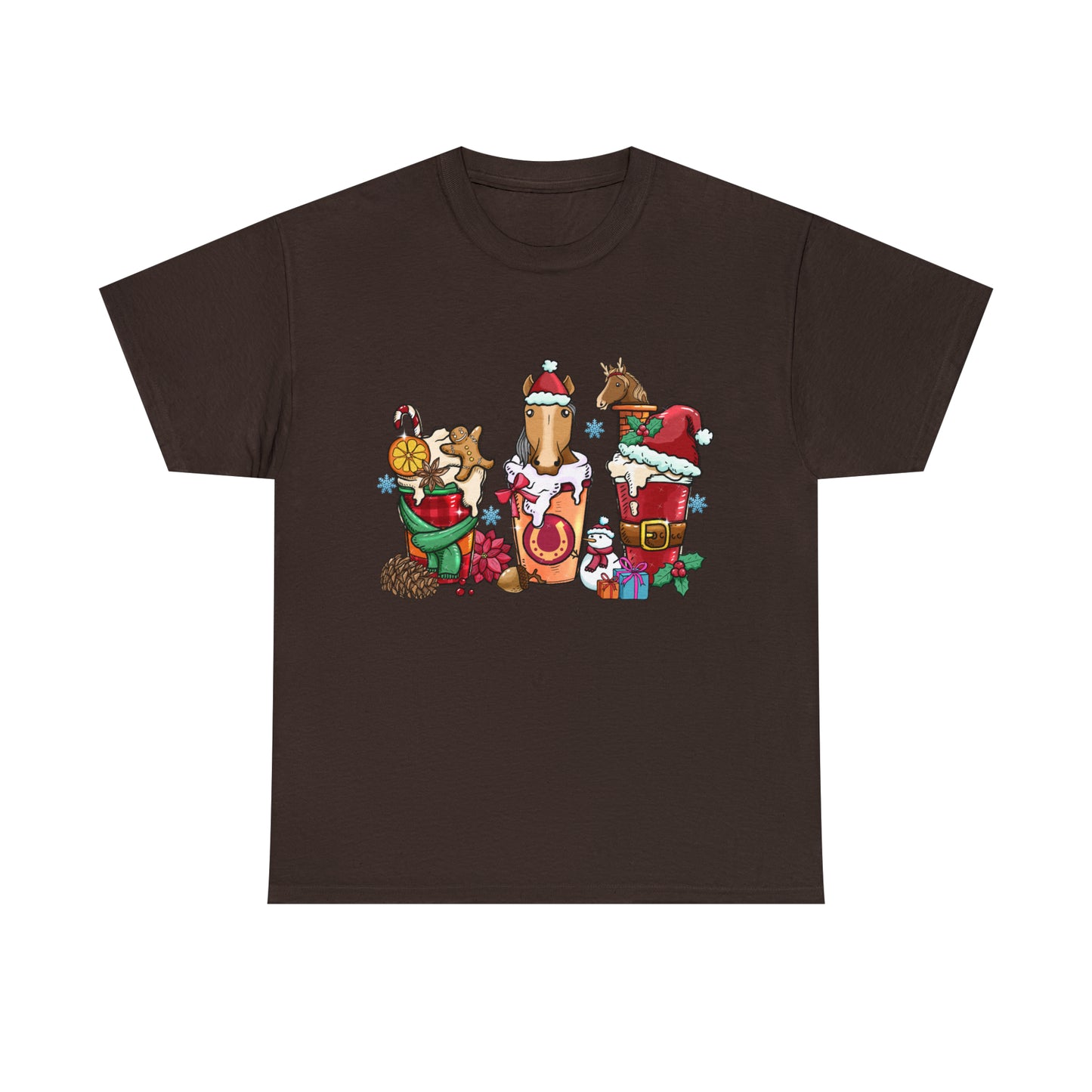 Horse Christmas Latte Short Sleeve Tee