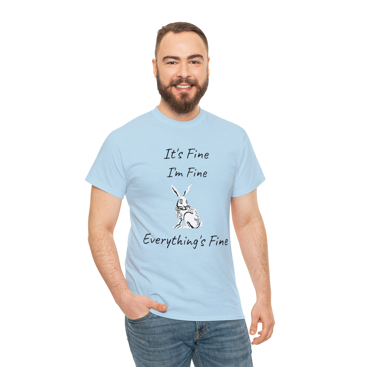 Its Fine Everythings Fine Rabbit Shirt Unisex Heavy Cotton Tee