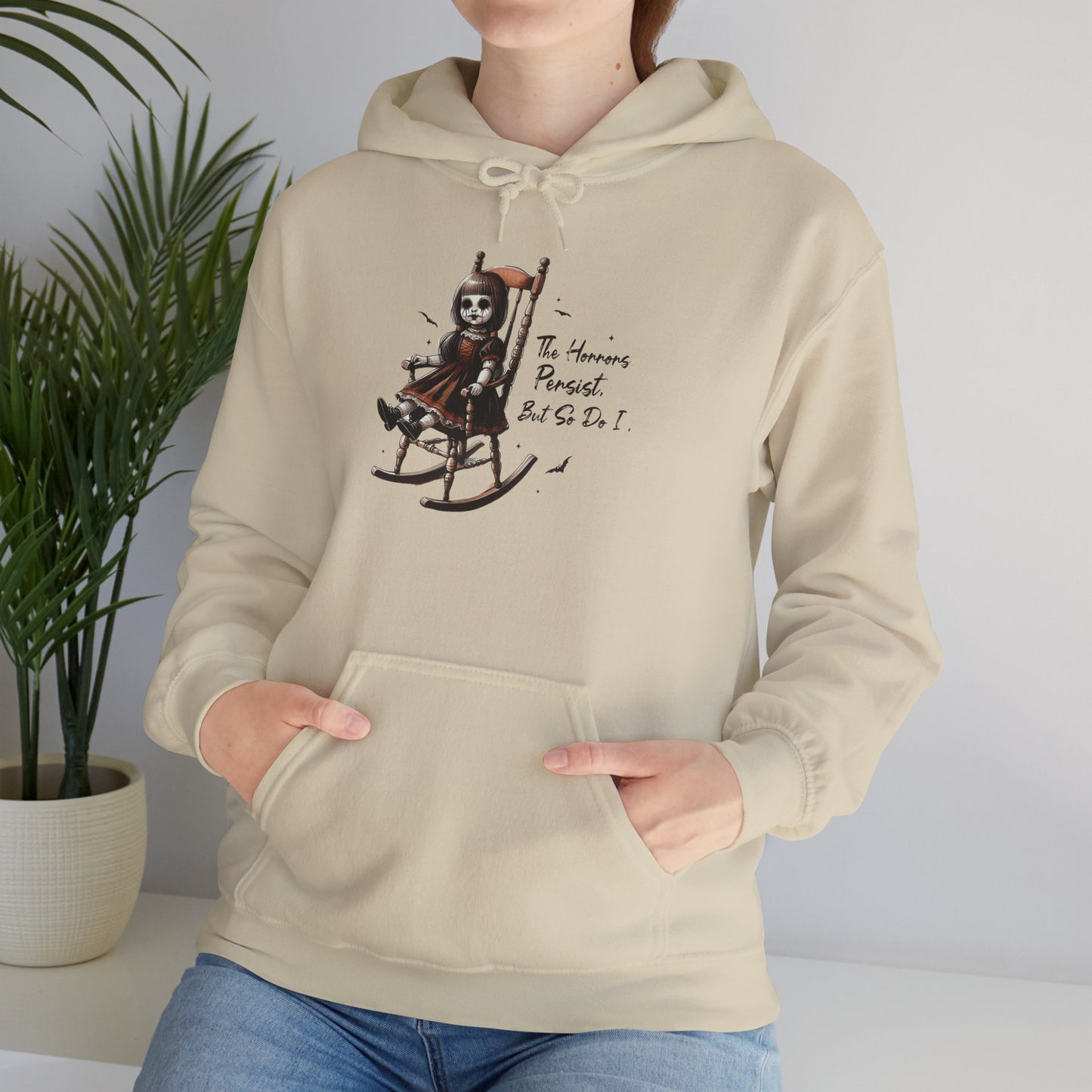 Horrors Persist But So Do I Annabelle Creepy Doll Hoodie Pullover