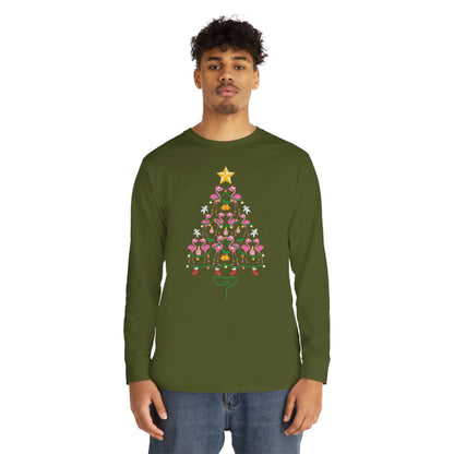 Flamingo Christmas Tree Christmas Long Sleeve T-Shirt