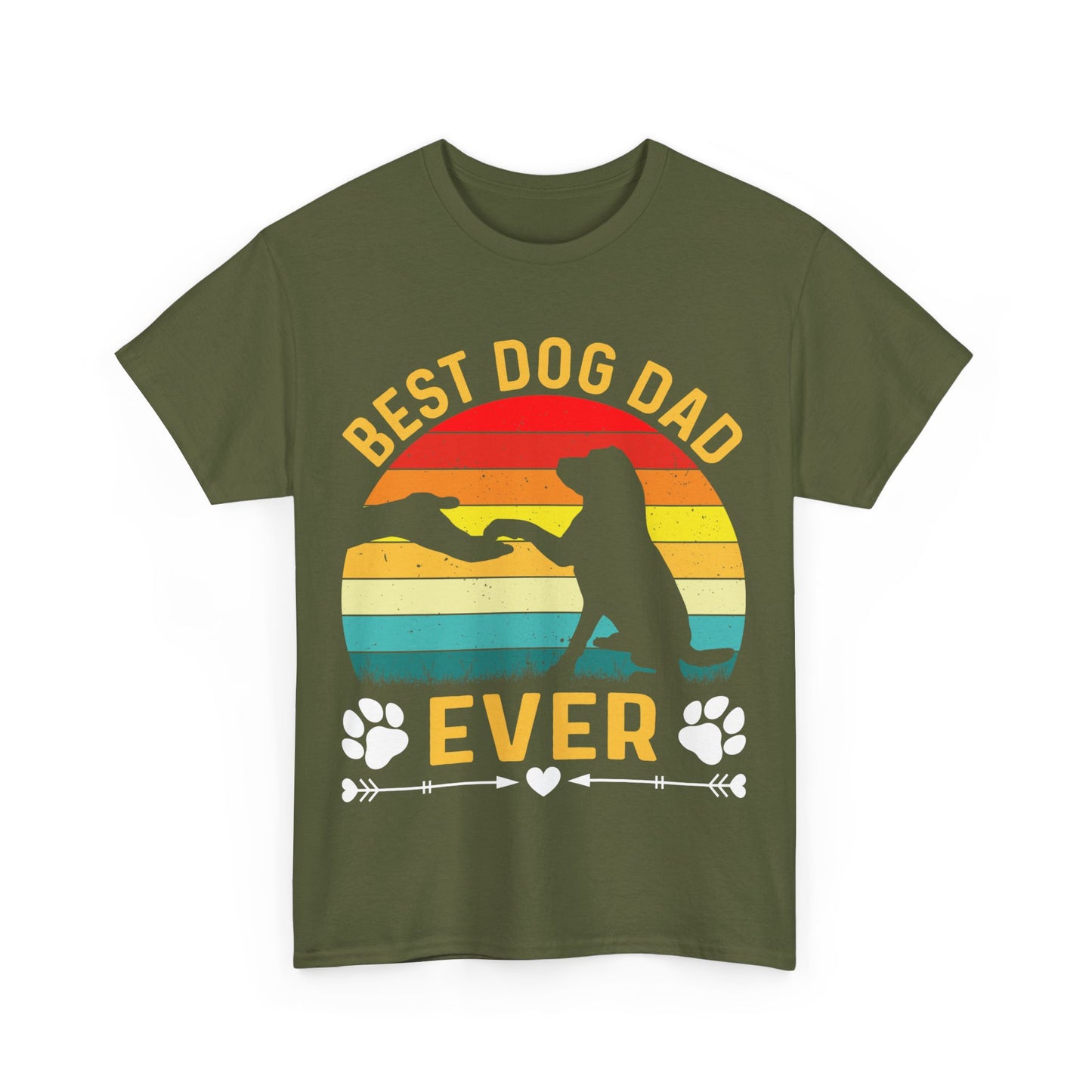 Retro Best Dog Dad Ever Short Sleeve Tee