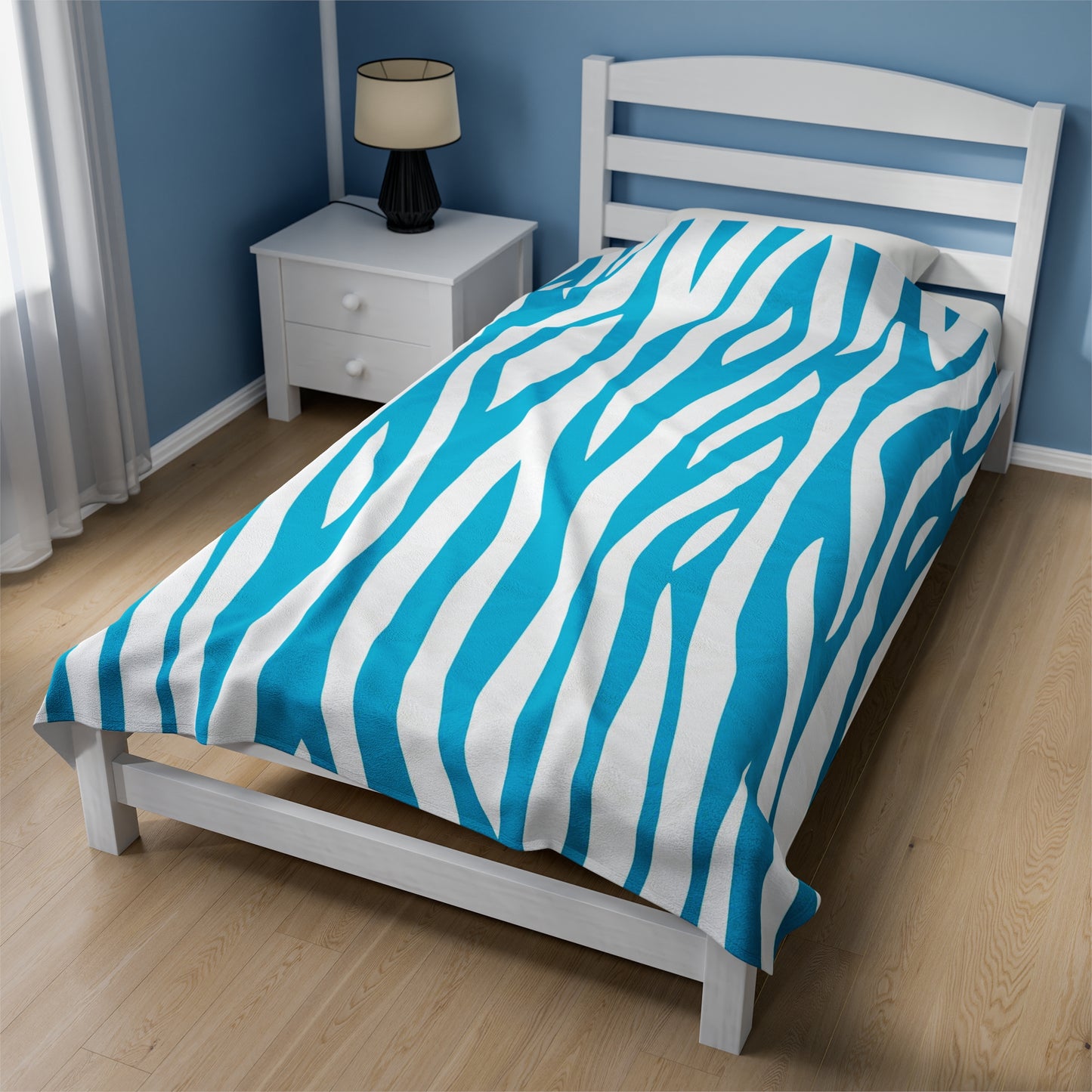 Blue Zebra Pattern Blanket