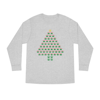 Pawprint Christmas Tree Ugly Sweater Long Sleeve T-shirt