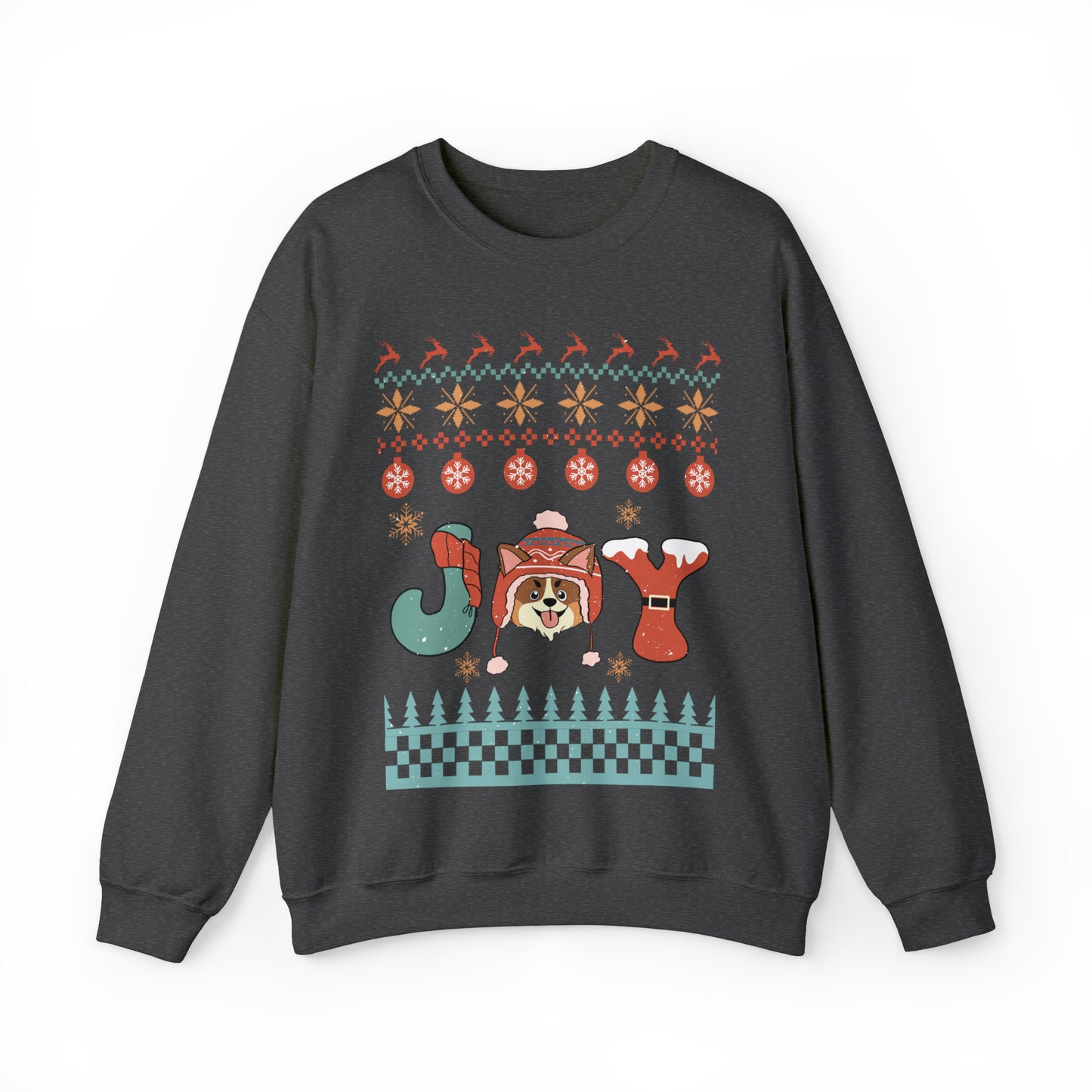 Joy Corgi Dog Christmas Ugly Sweater Sweatshirt