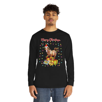 Merry Christmas Horse Christmas Long Sleeve Tee