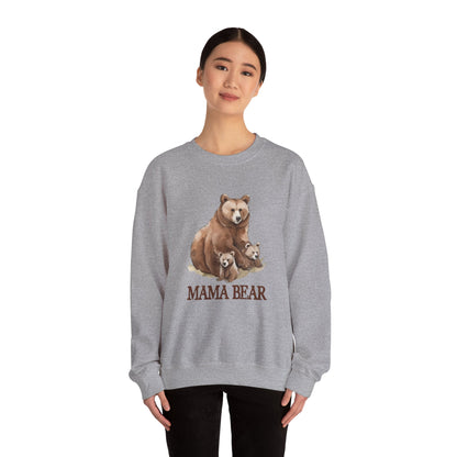 Mama Bear Grizzy Bear with Cubs Pocket Sweatshirt