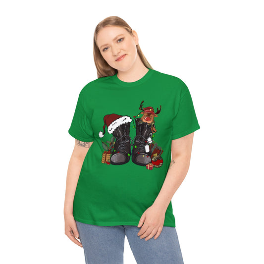 Military Boots Christmas Short Sleeve Tee