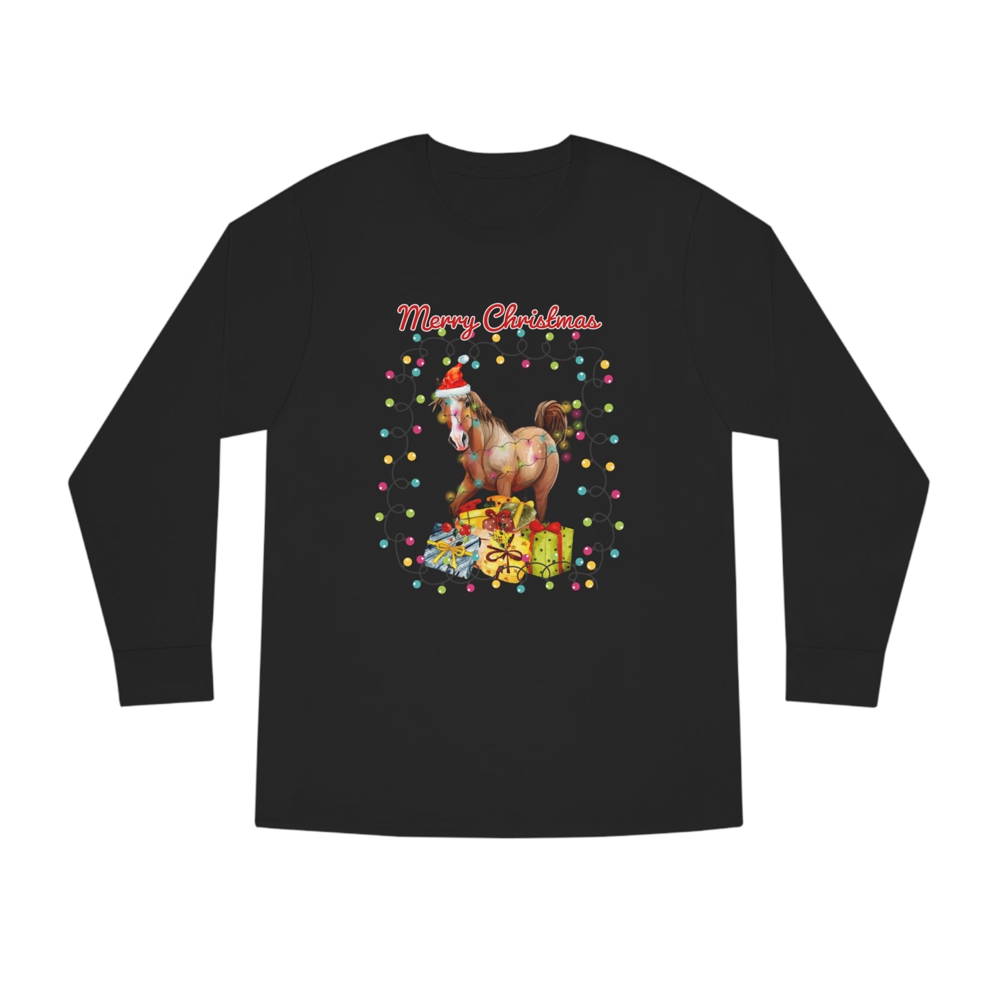 Merry Christmas Horse Christmas Long Sleeve Tee