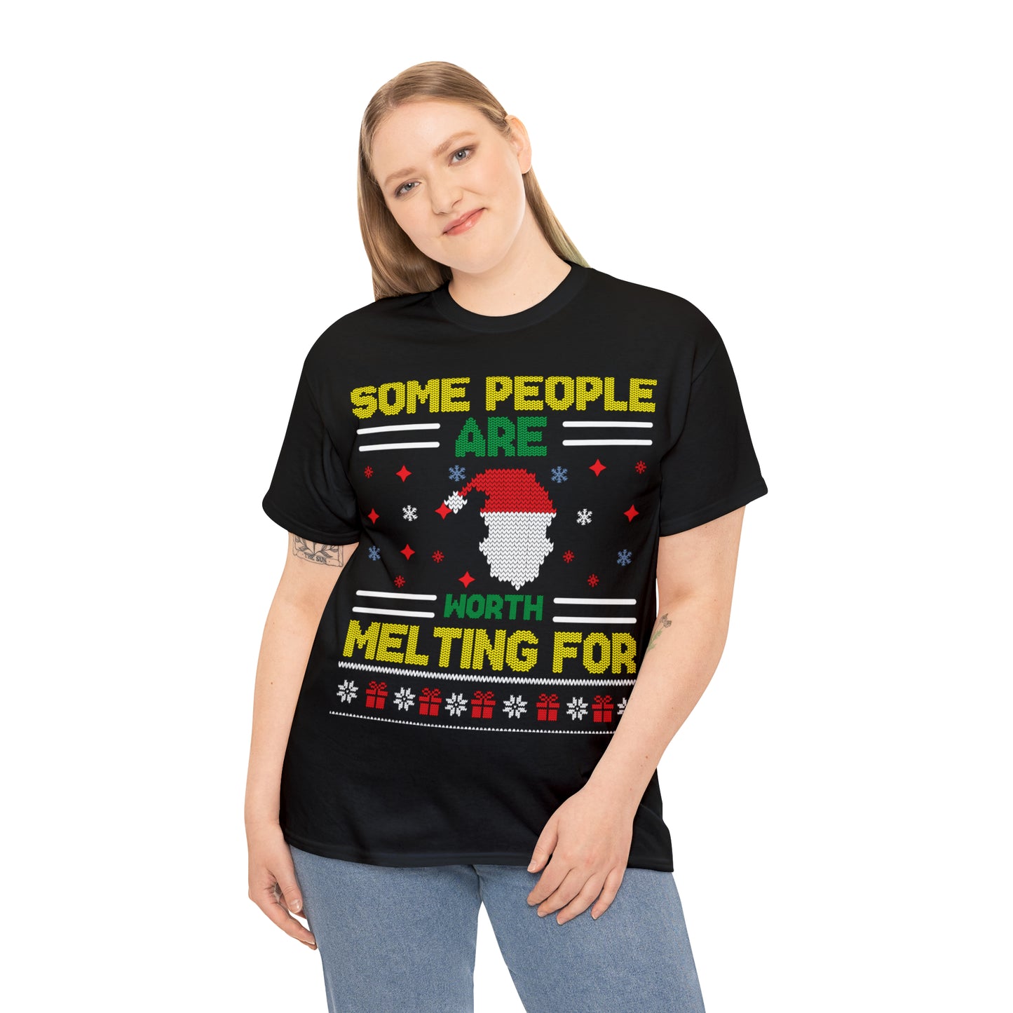 Some People Are Worth Melting For Christmas Ugly Sweater Short Sleeve Tee